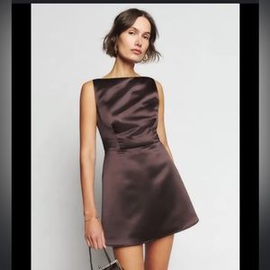 Reformation Zenni brown silk dress
